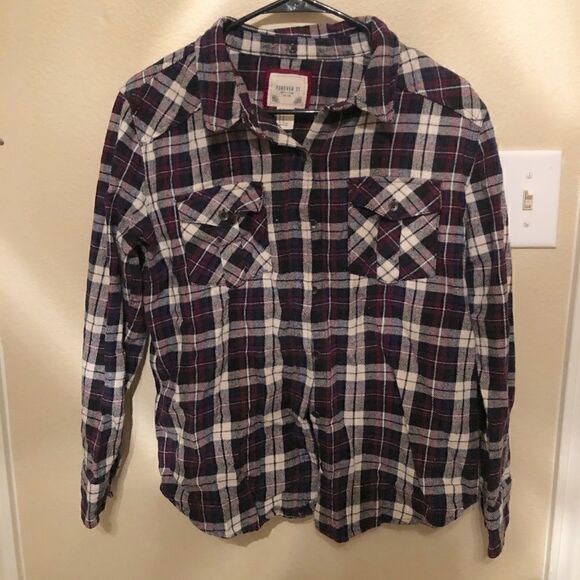 Plaid Long Sleeve Shirt Size Medium - Picture 2 of 4
